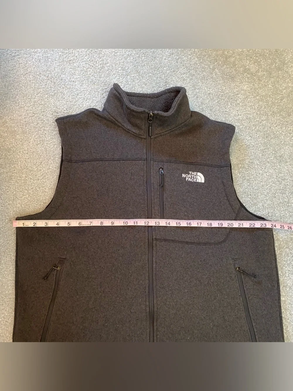 The North Face Mens Gray Full‎ Zip Vest Pockets XL